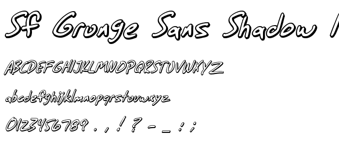 SF Grunge Sans Shadow Italic police
